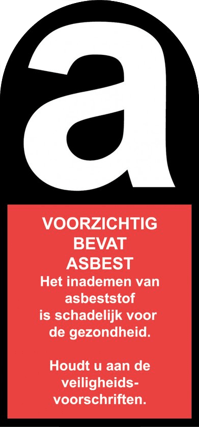 Asbestattest waarschuwing